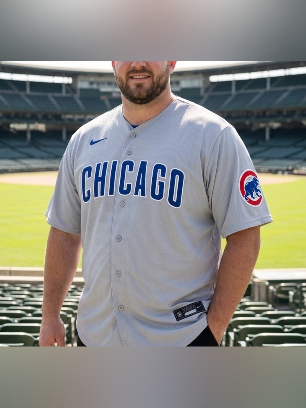 Nike Chicago Cubs Jersey Gray & Blue